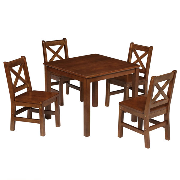 eHemco Kids 5 Piece Square Table and Chair Set & Reviews Wayfair